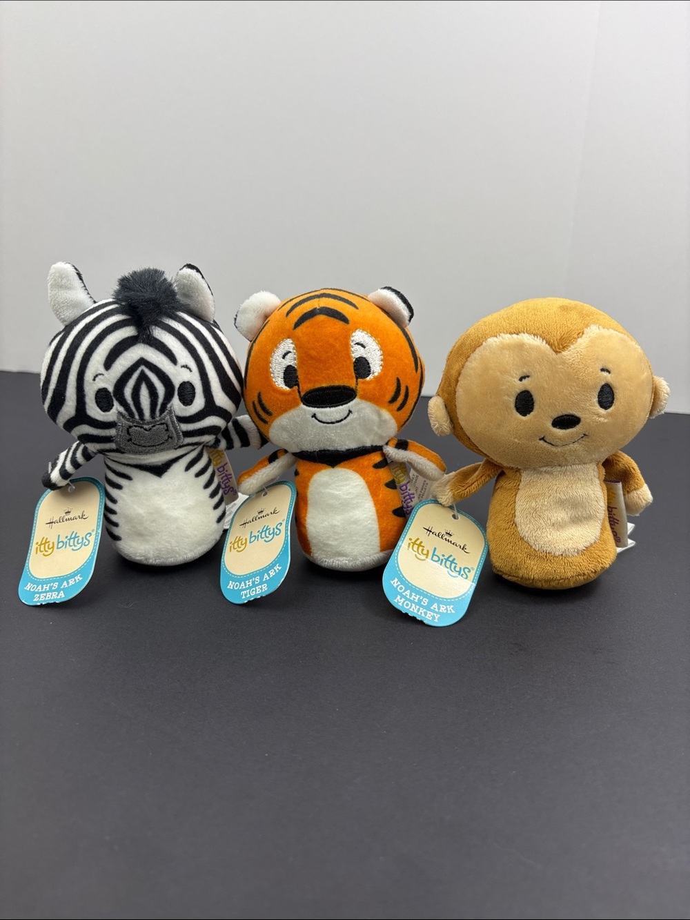 Hallmark Itty Bittys Zebra Tiger Monkey Plush Toy Set from Noah’s Ark